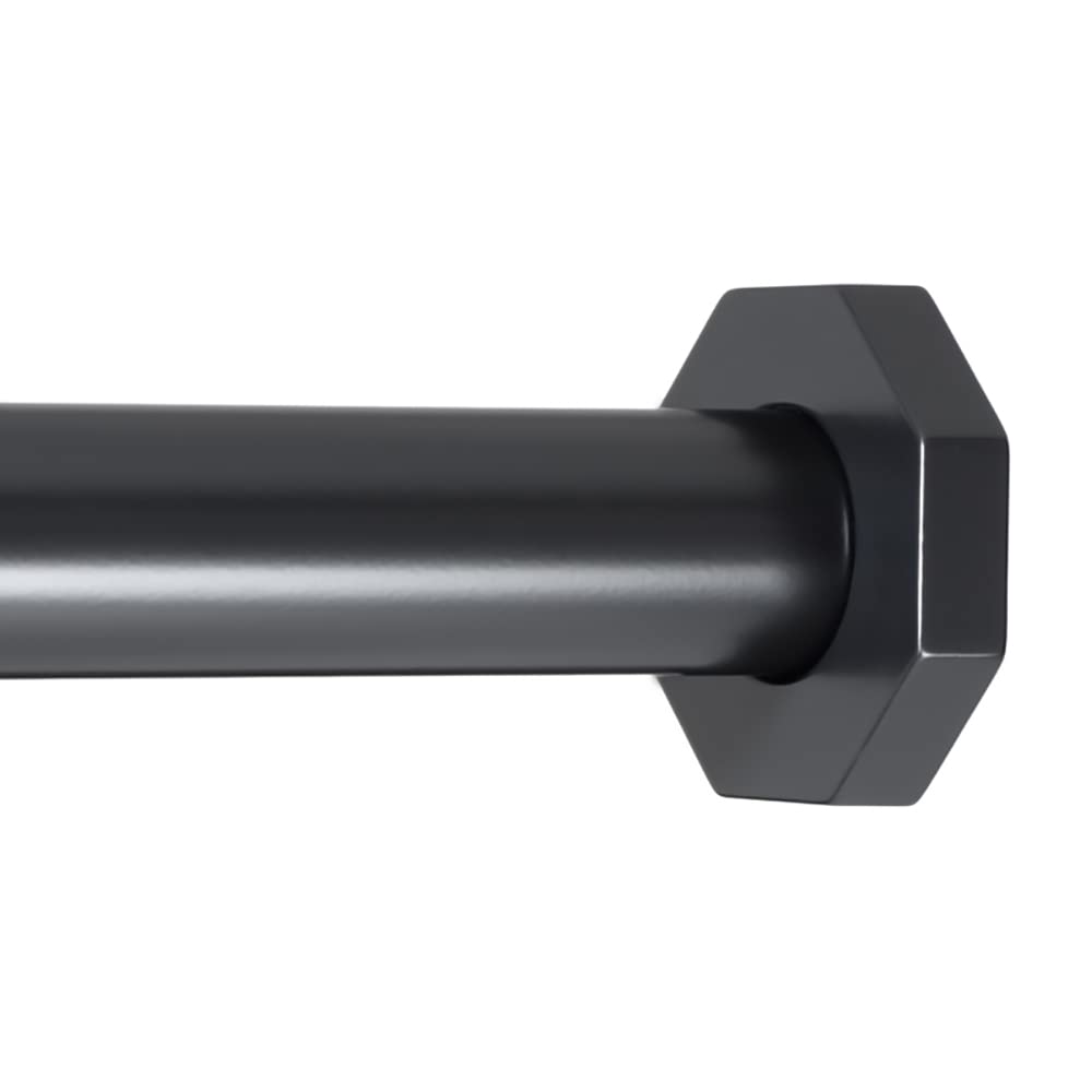 Ivilon Tension Curtain Rod - Hexagonal Spring Tension Rod for Windows or Shower, 24 to 36 Inch, Satin Nickel