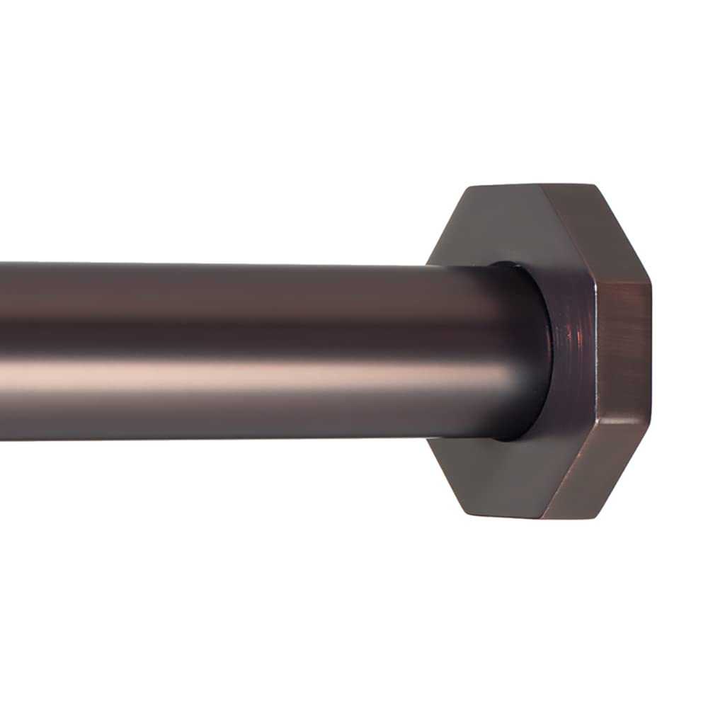 Ivilon Tension Curtain Rod - Hexagonal Spring Tension Rod for Windows or Shower, 24 to 36 Inch, Satin Nickel
