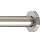 Ivilon Tension Curtain Rod - Hexagonal Spring Tension Rod for Windows or Shower, 24 to 36 Inch, Satin Nickel