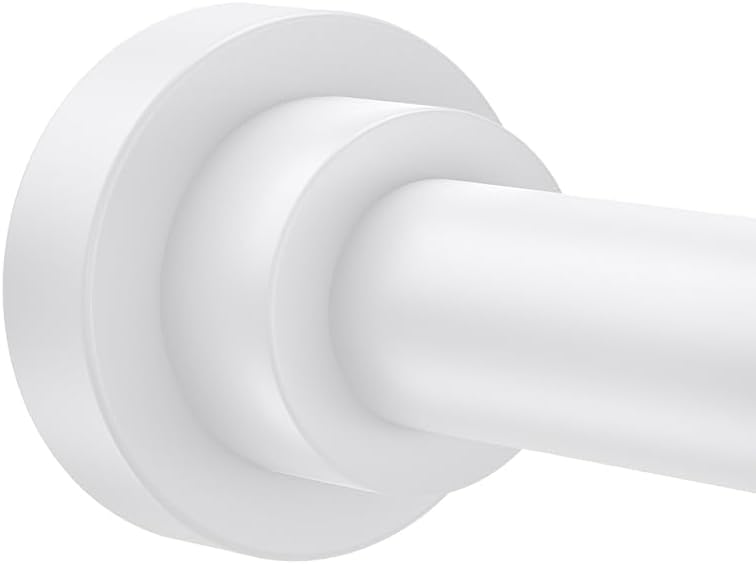 Shower Curtain Rod 31-68 in Adjustable Curtain Rod No Drilling Tension Shower Rod Stainless Steel for Door Curtain, Closet, RV, White