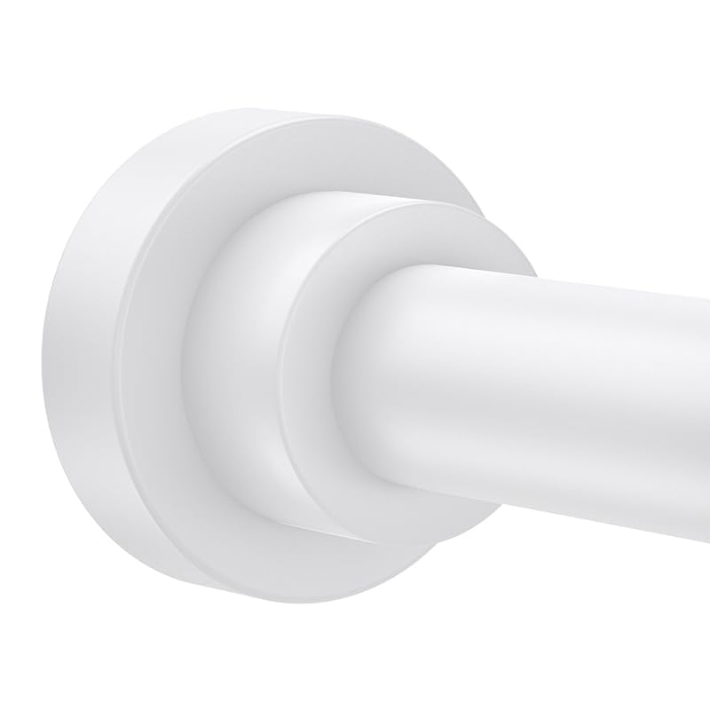 Shower Curtain Rod 31-68 in Adjustable Curtain Rod No Drilling Tension Shower Rod Stainless Steel for Door Curtain, Closet, RV, White