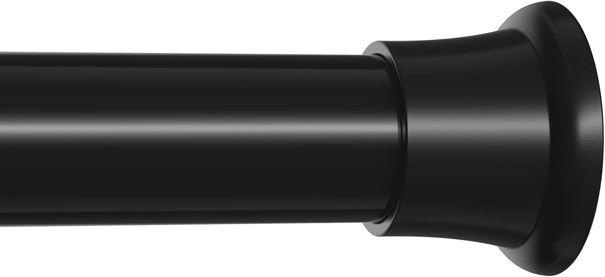 Black Shower Curtain Rod, 32-76 Inches, 7/8 Inch Diameter, 1 Pack