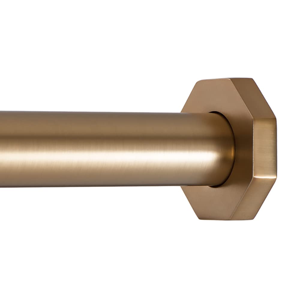 Ivilon Tension Curtain Rod - Hexagonal Spring Tension Rod for Windows or Shower, 24 to 36 Inch, Satin Nickel