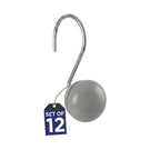 Creative Scents White Shower Curtain Hooks Decorative | Set of 12