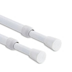2PCS Shower Curtain Rod No Drilling, Spring Tension Rod, 27-47 Inch, 1/2 Inch Diameter, Rubber Cap on Either End, White