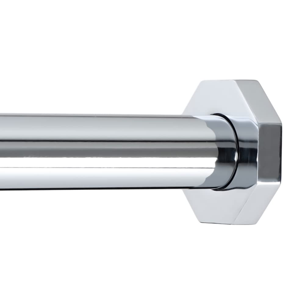 Ivilon Tension Curtain Rod - Hexagonal Spring Tension Rod for Windows or Shower, 24 to 36 Inch, Satin Nickel