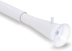 2PCS Shower Curtain Rod No Drilling, Spring Tension Rod, 27-47 Inch, 1/2 Inch Diameter, Rubber Cap on Either End, White