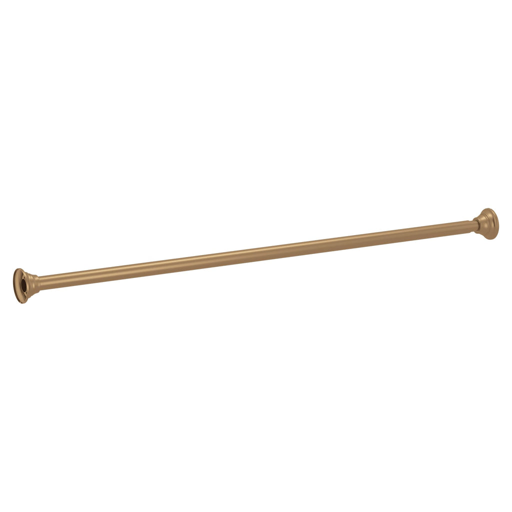 Moen TR1000BG 44-Inch to 72-Inch Adjustable Tension Mounted Straight Shower Curtain Rod, No Drilling Required, Brushed Gold Finish, Fits Standard Bathtubs