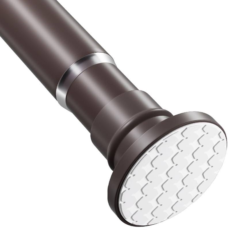 White Short Shower Curtain Rod 18-32 Inch, Non-Slip, Stainless Steel