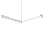 L Shaped Shower Curtain Rods, Adjustable (23''-69'' X 23''-69'') Corner Shower Rod with 12 Shower Curtain Rings for Bathroom, Bathtub, Clothing Store, Need to Drill, Black