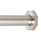 Ivilon Tension Curtain Rod - Hexagonal Spring Tension Rod for Windows or Shower, 24 to 36 Inch, Satin Nickel