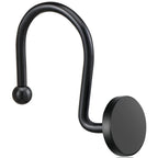 ZESLMG Shower Curtain Hooks, Nickel Shower Curtain Rings Rustproof Metal Round Decorative Shower Hooks Rings for Bathroom Shower Rods Curtains, Set of 12 Heavy Duty Solid Hooks