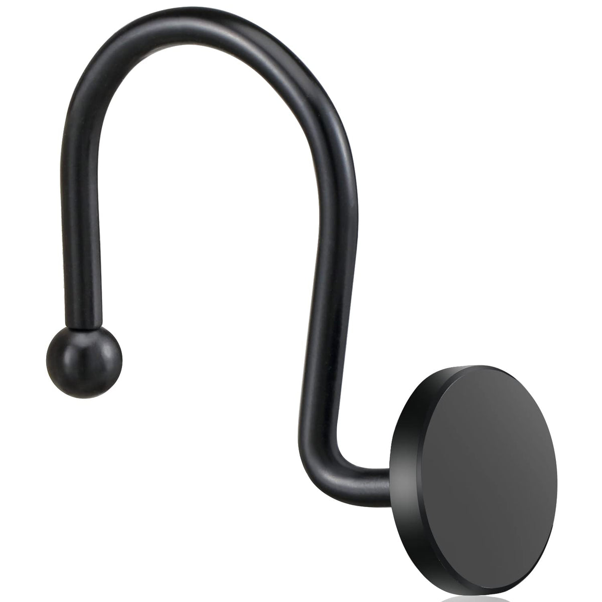 ZESLMG Shower Curtain Hooks, Nickel Shower Curtain Rings Rustproof Metal Round Decorative Shower Hooks Rings for Bathroom Shower Rods Curtains, Set of 12 Heavy Duty Solid Hooks