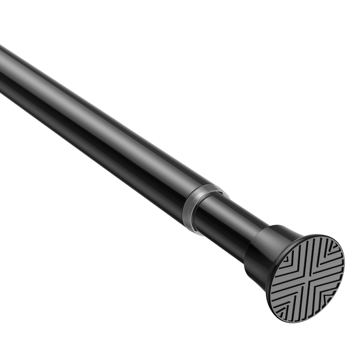 AIZESI Tension Rod 24-46 inch, Tool-Free No Drill Spring Curtain Rod, Black