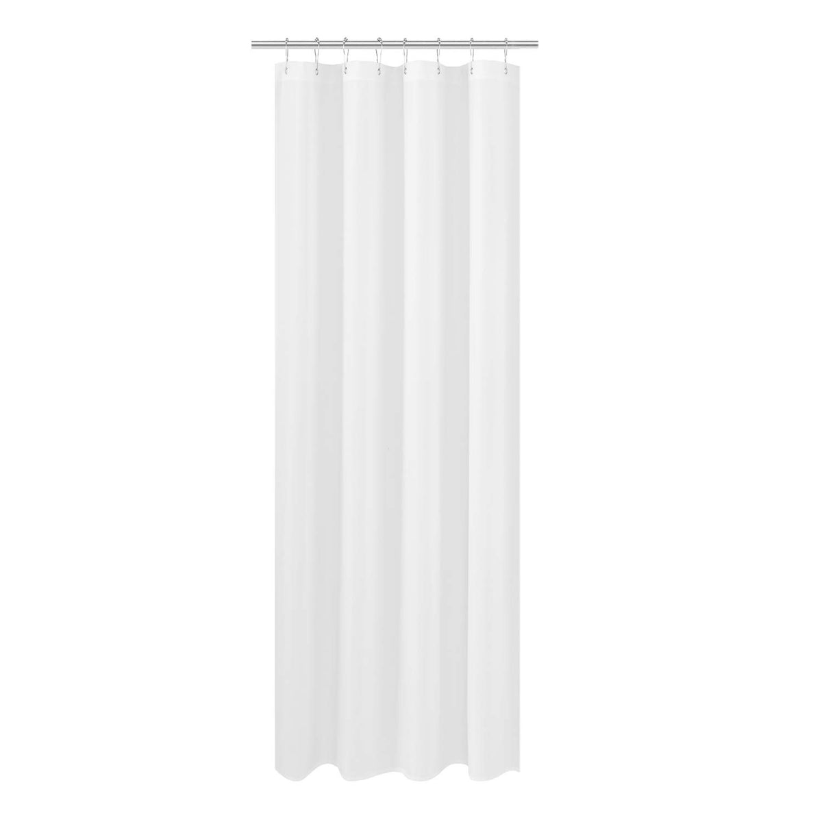 N&Y HOME Fabric Small Stall Shower Curtain Liner Extra Long 36x84, White