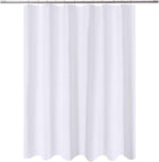 N&Y HOME Fabric Small Stall Shower Curtain Liner Extra Long 36x84, White
