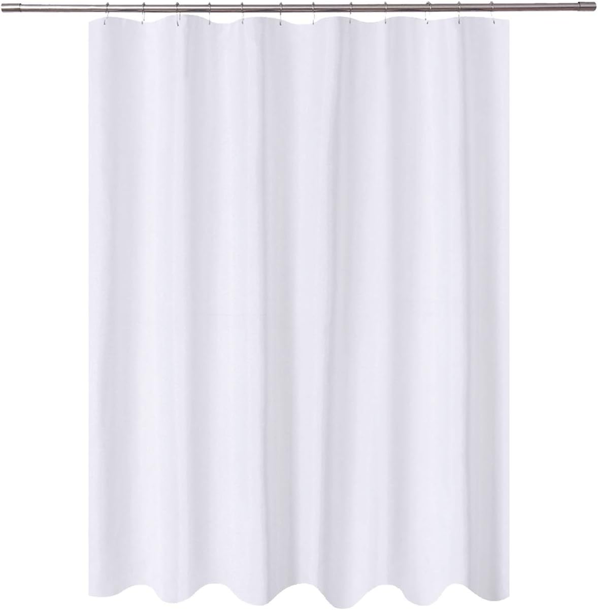 N&Y HOME Fabric Small Stall Shower Curtain Liner Extra Long 36x84, White