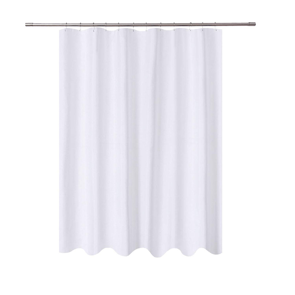 N&Y HOME Fabric Small Stall Shower Curtain Liner Extra Long 36x84, White