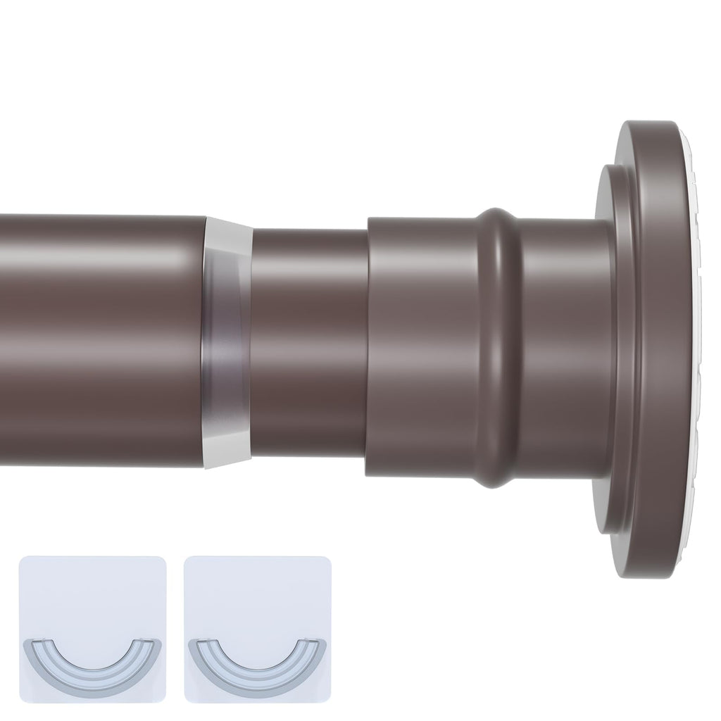 White Short Shower Curtain Rod 18-32 Inch, Non-Slip, Stainless Steel