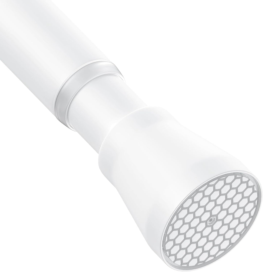 AIZESI Shower Curtain Rod 43 to 73 Inch Spring Tension Rods No Drill, White