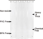 Barossa Design 48 inch Wide Stall Shower Curtain Liner with Magnets, Clear