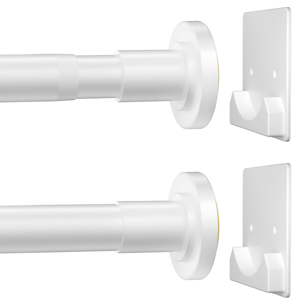 CorkLatta Matte Black Shower Curtain Rod,1 Inch Diameter Stainless Steel Adjustable Spring Tension Rods 32 to 80",with Holders,Anti-Slip,Curtain Rods No Drilling(1 Pack)