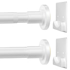 CorkLatta Matte Black Shower Curtain Rod,1 Inch Diameter Stainless Steel Adjustable Spring Tension Rods 32 to 80",with Holders,Anti-Slip,Curtain Rods No Drilling(1 Pack)