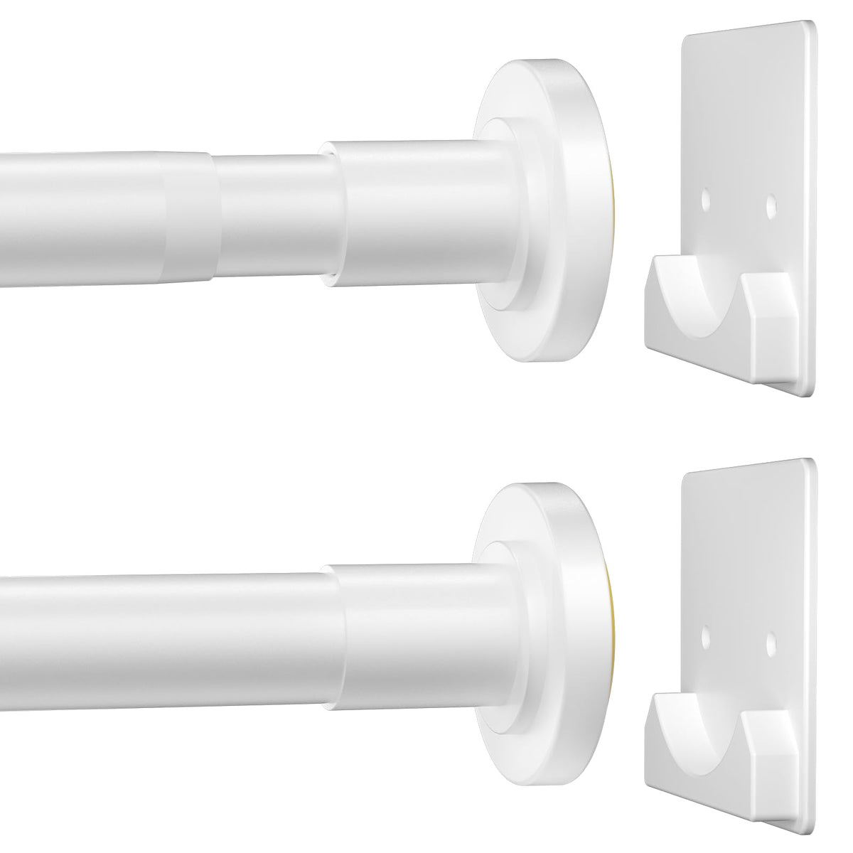 CorkLatta Matte Black Shower Curtain Rod,1 Inch Diameter Stainless Steel Adjustable Spring Tension Rods 32 to 80",with Holders,Anti-Slip,Curtain Rods No Drilling(1 Pack)