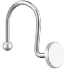 ZESLMG Shower Curtain Hooks, Nickel Shower Curtain Rings Rustproof Metal Round Decorative Shower Hooks Rings for Bathroom Shower Rods Curtains, Set of 12 Heavy Duty Solid Hooks
