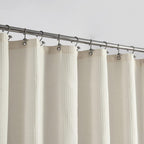 Barossa Design Waffle Weave Extra Long Shower Curtain White 84 Inch Length