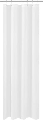 N&Y HOME Fabric Small Stall Shower Curtain Liner Extra Long 36x84, White
