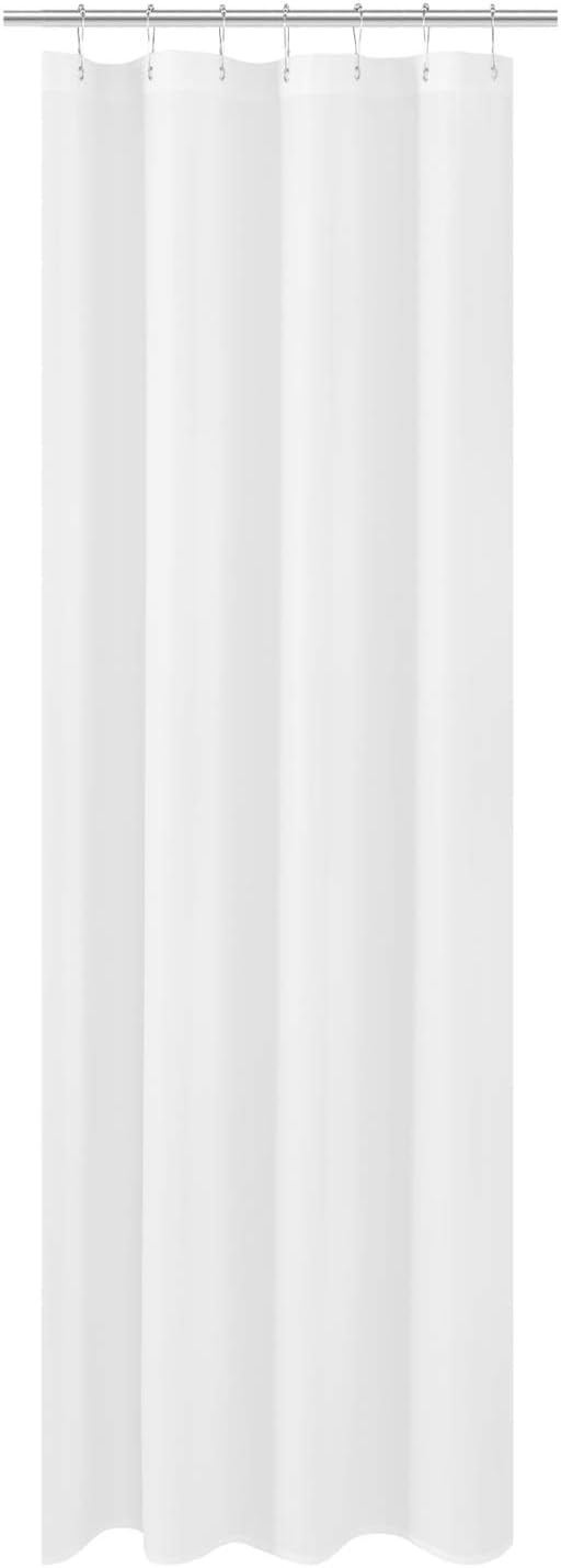 N&Y HOME Fabric Small Stall Shower Curtain Liner Extra Long 36x84, White