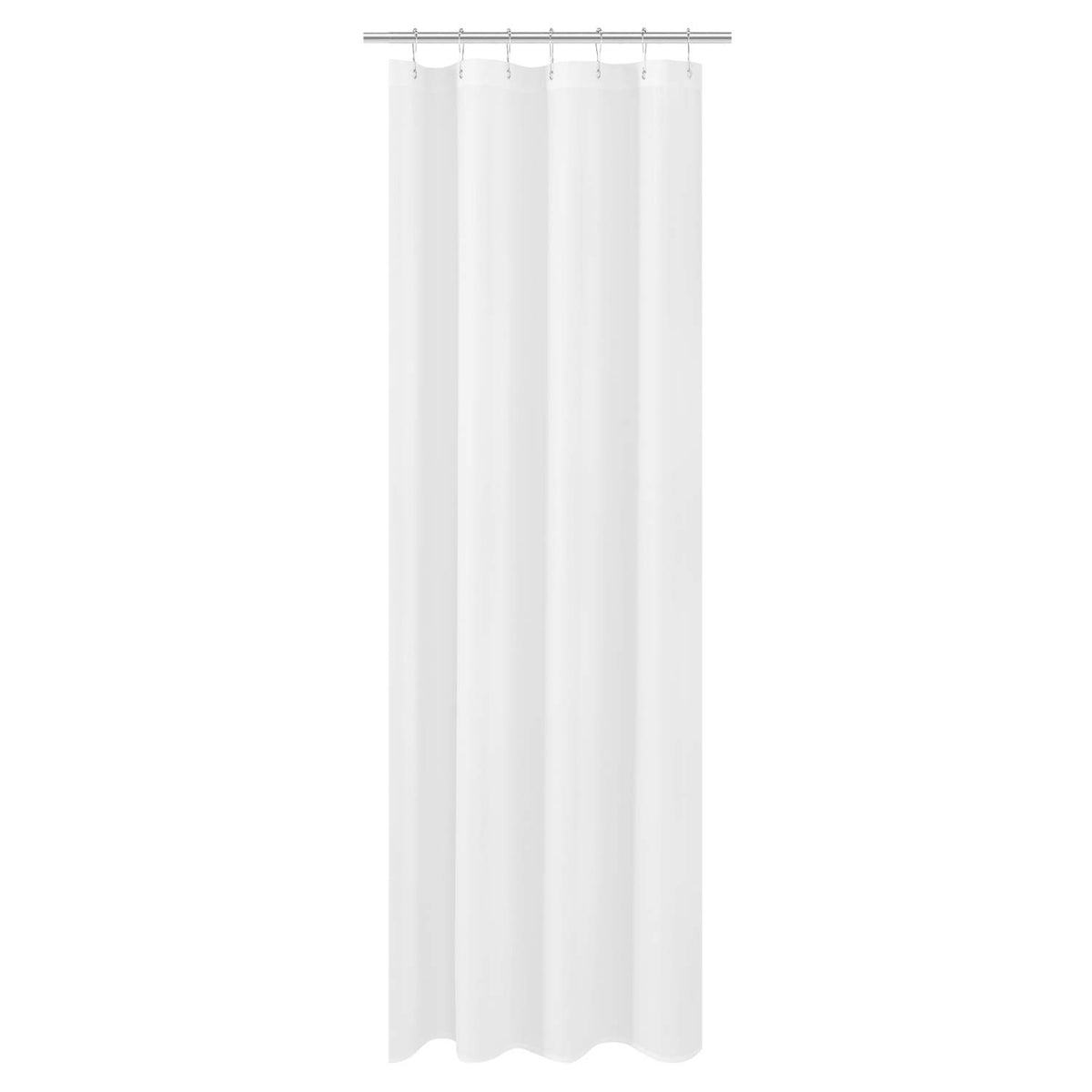 N&Y HOME Fabric Small Stall Shower Curtain Liner Extra Long 36x84, White