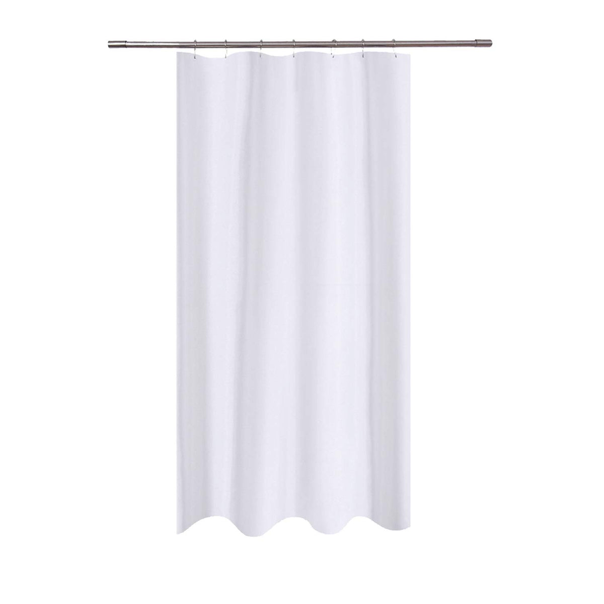 N&Y HOME Fabric Small Stall Shower Curtain Liner Extra Long 36x84, White