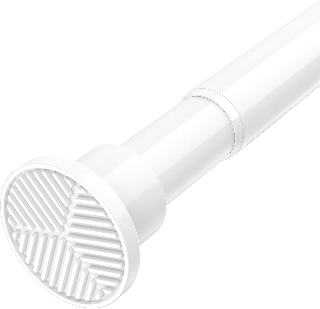 White Tension Rods 28 to 84 Inch,1"Heavy Duty Spring Tension Curtain Rod，No Slip No Drill Adjustable Shower Tension Curtain Rod for Bathroom, Window, Closet & Wardrobe（Sectional Assembled Rod）