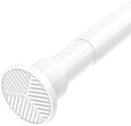 White Tension Rods 28 to 84 Inch,1"Heavy Duty Spring Tension Curtain Rod，No Slip No Drill Adjustable Shower Tension Curtain Rod for Bathroom, Window, Closet & Wardrobe（Sectional Assembled Rod）
