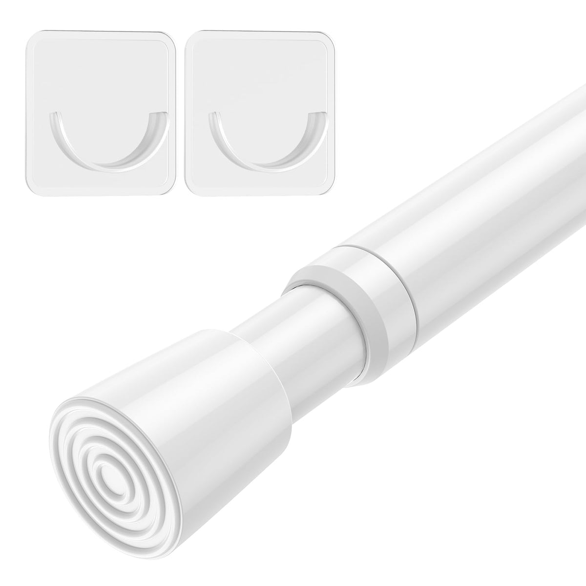 AIZESI 2Pcs Spring Tension Curtain Rods, Adjustable 26-39 Inch, White