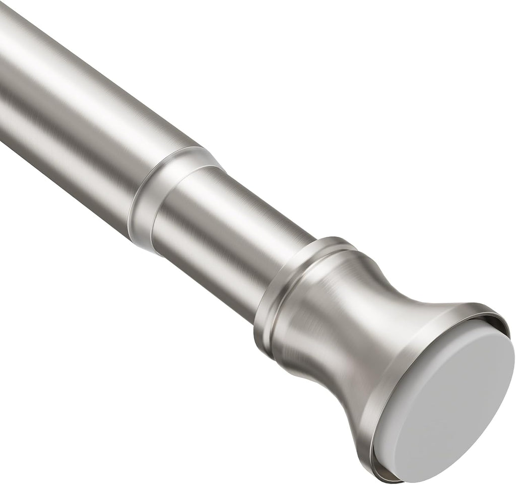 Amazer Spring Tension Shower Curtain Rod, 54-90 Inches Rust-Resistance Tension Curtain Rod Bathroom Rod, Adjustable Shower Curtain Rod No Drill, Nickel