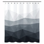 Sunlit Designer Popular Shower Curtain, Ombre Blue Fabric Contemporary Shower Curtains for Bathroom Décor