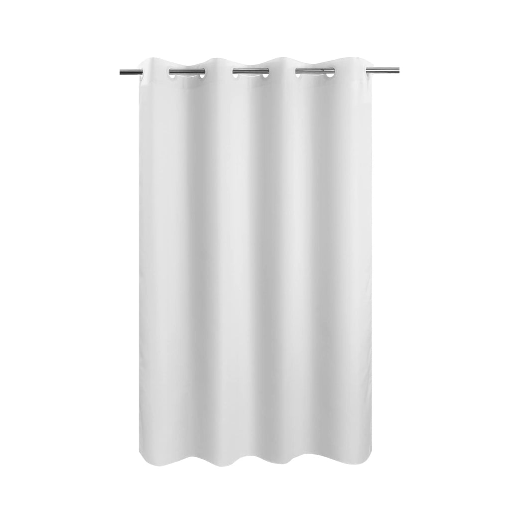 River Dream No Hook Fabric Shower Curtain TPU Lining, White, 71x74