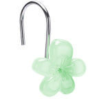 Flower Decorative Shower Curtain Hooks, Glow in The Dark, Set of 12, Pink