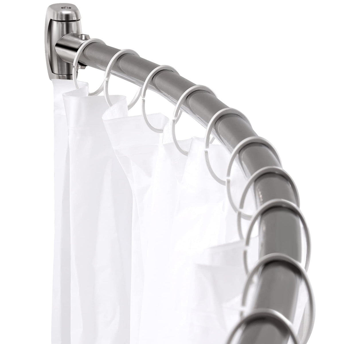 Chrsouly Curved Shower Curtain Rod, Heavy Duty, Adjustable 42-72 inch