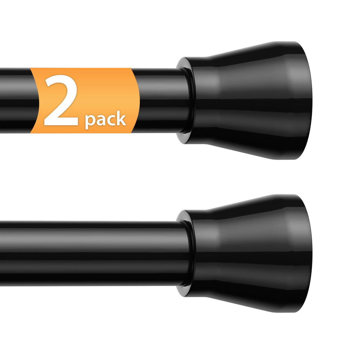 Tension Rods for Windows 28 to 48 Inch - Black