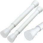 MEXAU Tension Curtain Rod for Windows 45 to 77 Inch, White