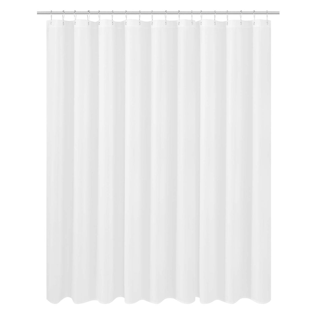N&Y HOME Fabric Small Stall Shower Curtain Liner Extra Long 36x84, White