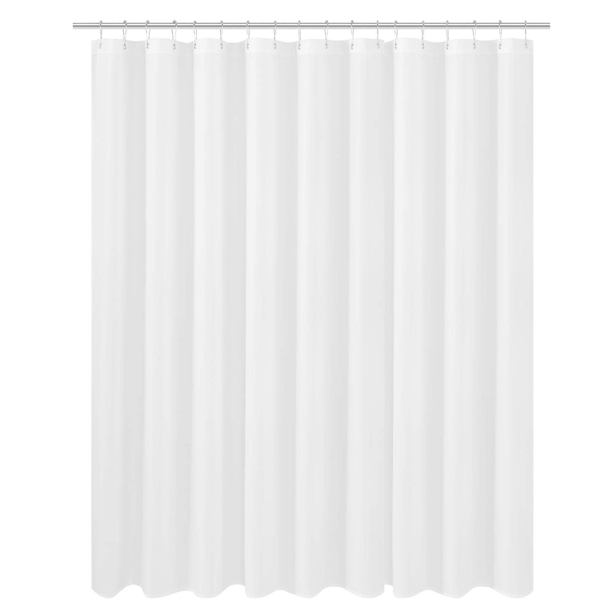 N&Y HOME Fabric Small Stall Shower Curtain Liner Extra Long 36x84, White