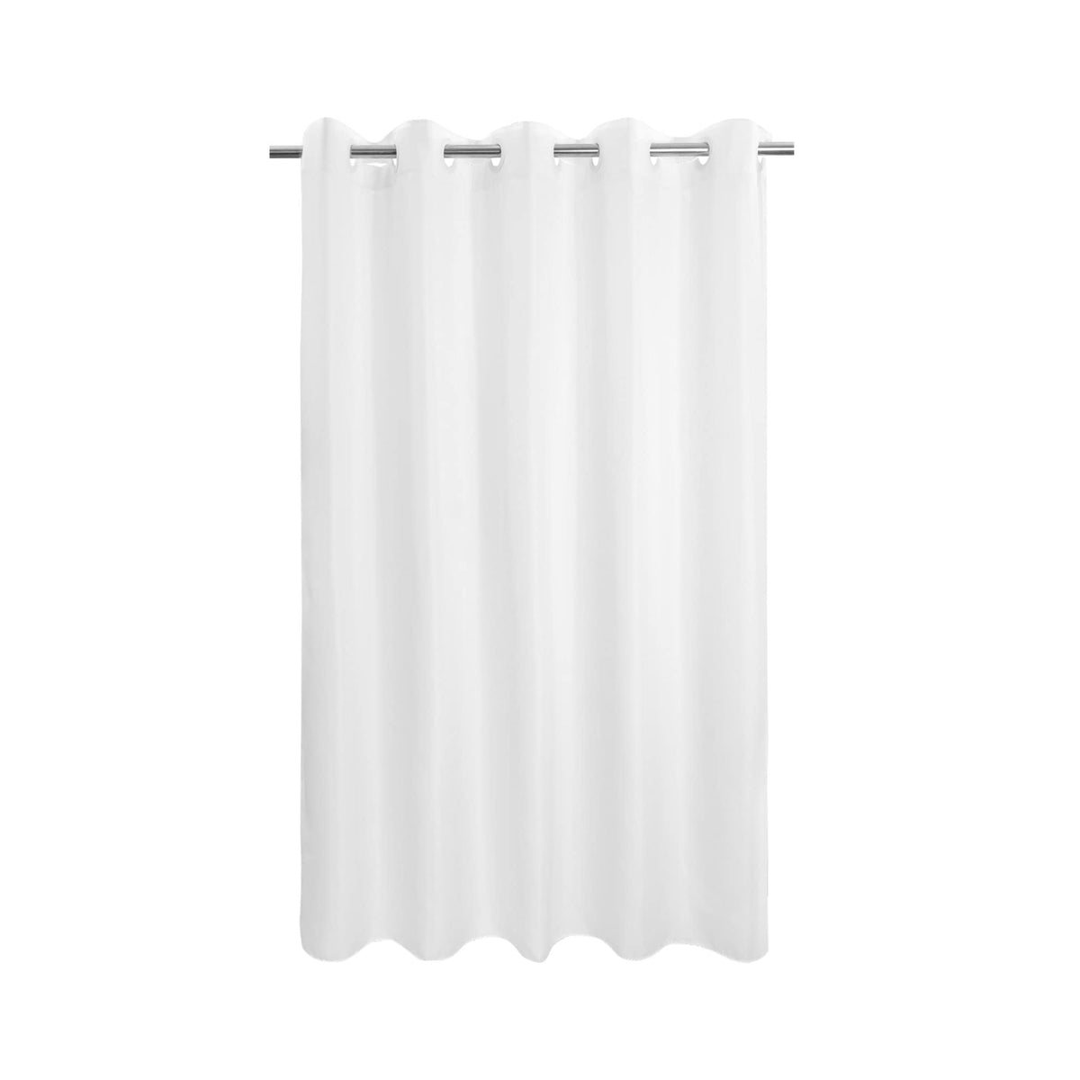 River Dream No Hook Fabric Shower Curtain TPU Lining, White, 71x74