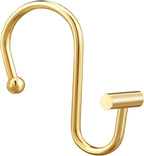 Gracelife Gold Rust Resistant Metal Shower Curtain Rings, Set of 12, T-Bar Hooks for Shower Rod