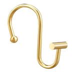 Gracelife Gold Rust Resistant Metal Shower Curtain Rings, Set of 12, T-Bar Hooks for Shower Rod