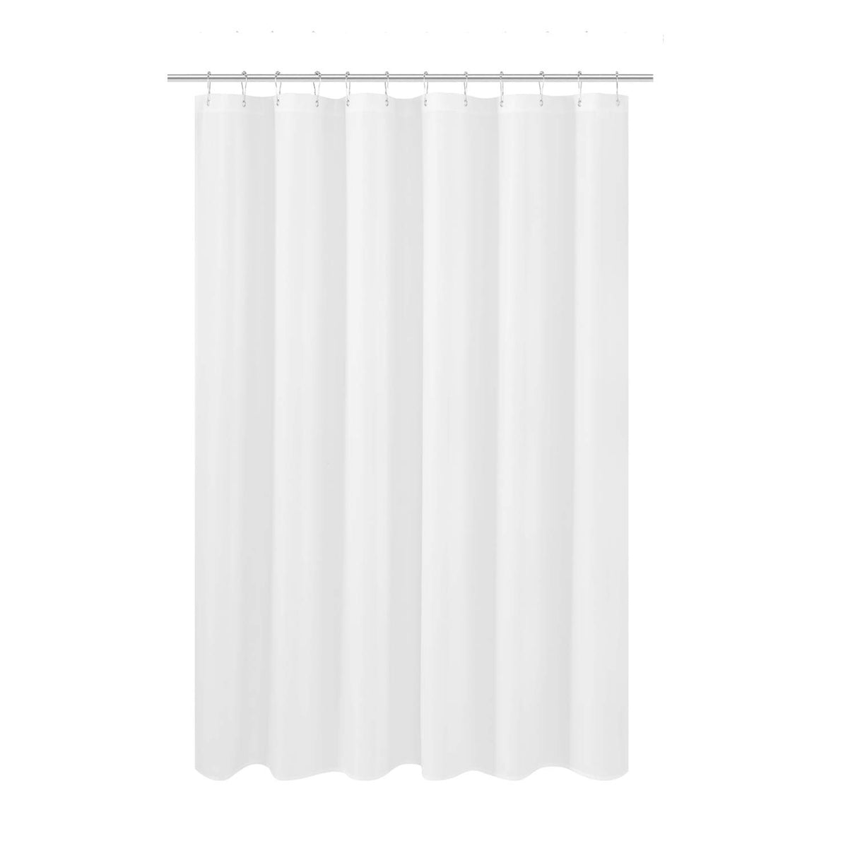 N&Y HOME Fabric Small Stall Shower Curtain Liner Extra Long 36x84, White
